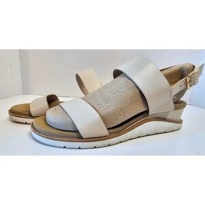 Anne Klein LISA Platform Sandals - Beige Leather Straps - Comfy -‎ Size 9M